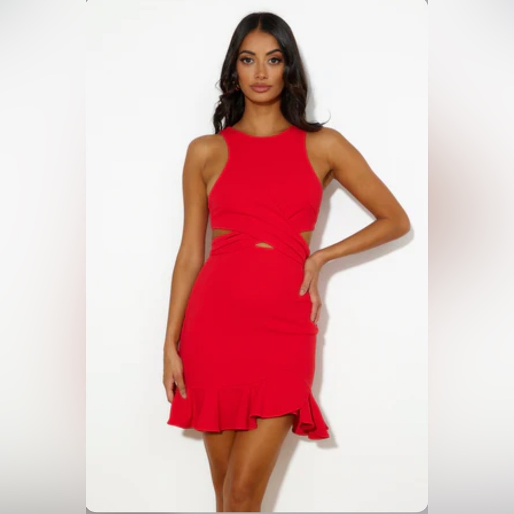 Hello Molly Red Cutout Mini Dress